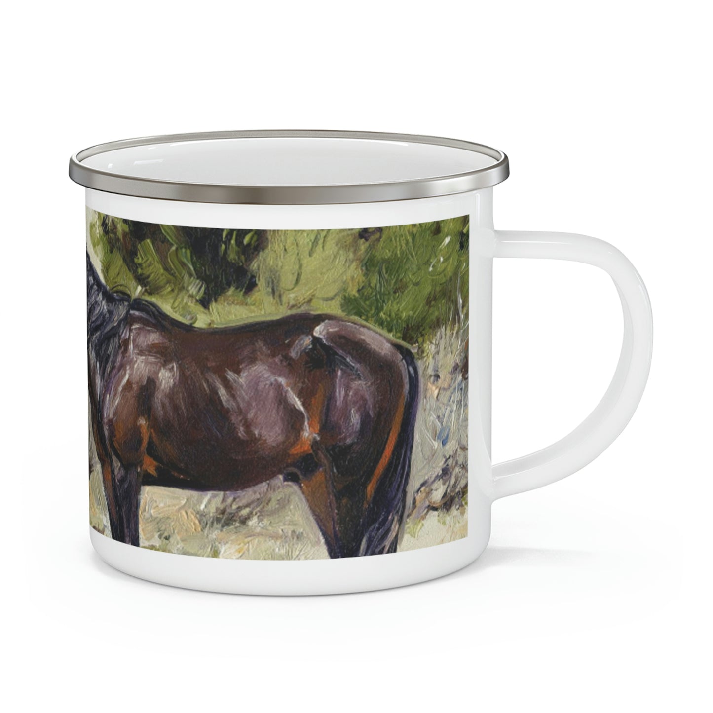 "Mustang Stud"  Enamel Camping Mug