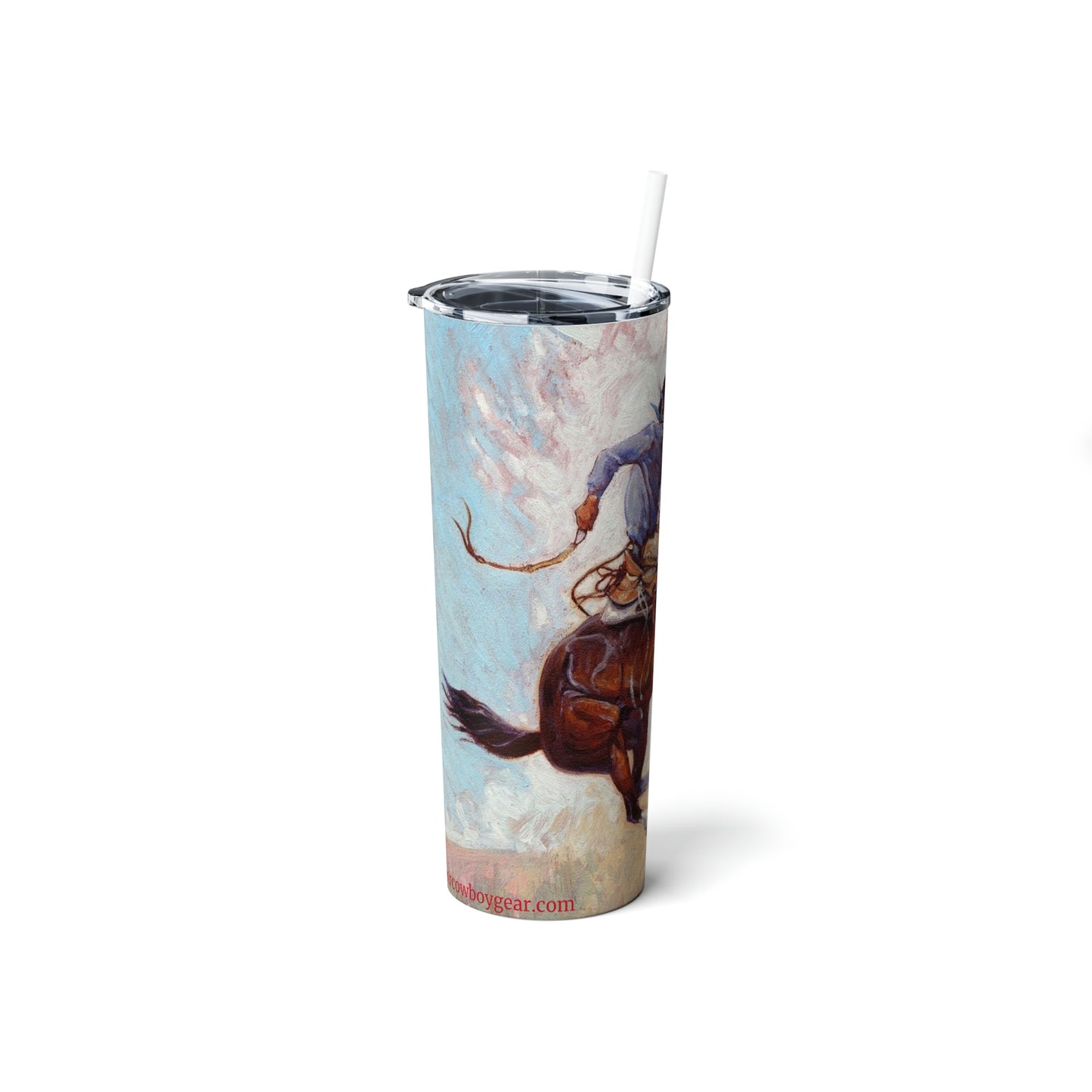 "Pull Your Quirt Down and Let it Drag" Skinny Steel Tumbler with Straw, 20oz