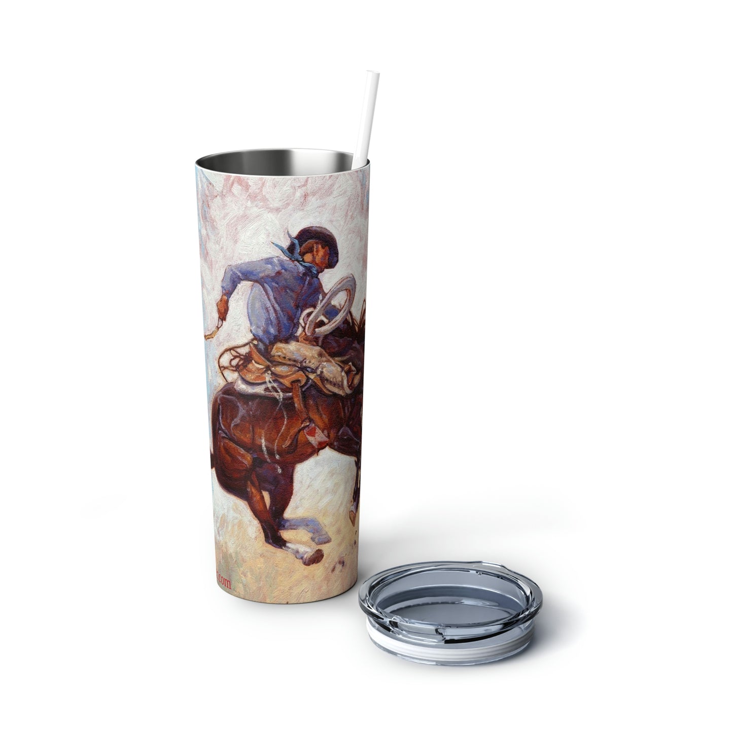 "Pull Your Quirt Down and Let it Drag" Skinny Steel Tumbler with Straw, 20oz